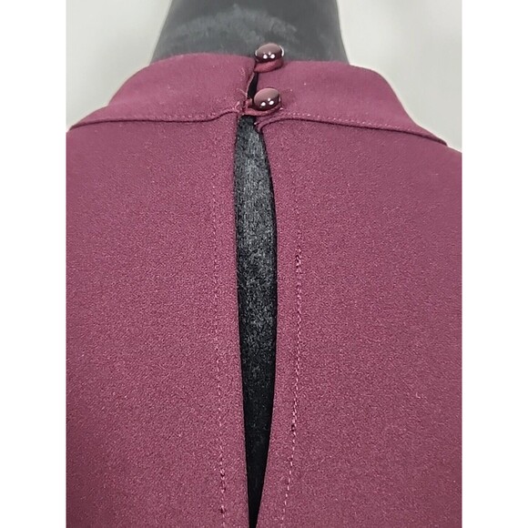 Fortune + Ivy Scalloped Halter Dress Burgundy Midi Dress X-Large Sleeveless NWOT - Picture 9 of 11